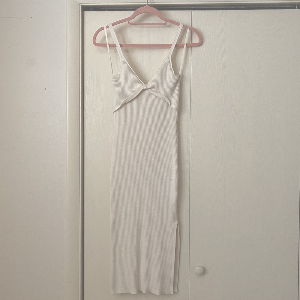 Abercrombie and Fitch Twist Front Knit Midi Dress